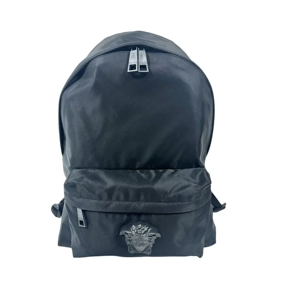 NWT Versace La Medusa Palazzo Black Nylon Large Backpack Bag $1450